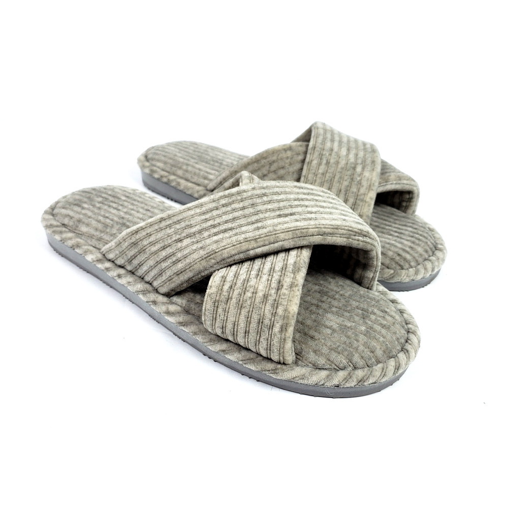 LC Lauren Conrad Womens Sz S 6/7 Gray Soft SlipOn Casual Comfort Slide Slippers